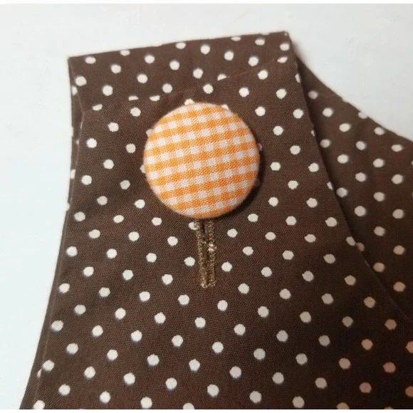 Stelly Belly Turkey Applique Overall Brown/Orange Microdot Ruffled Leg 12 mo‎ - Picture 4 of 7